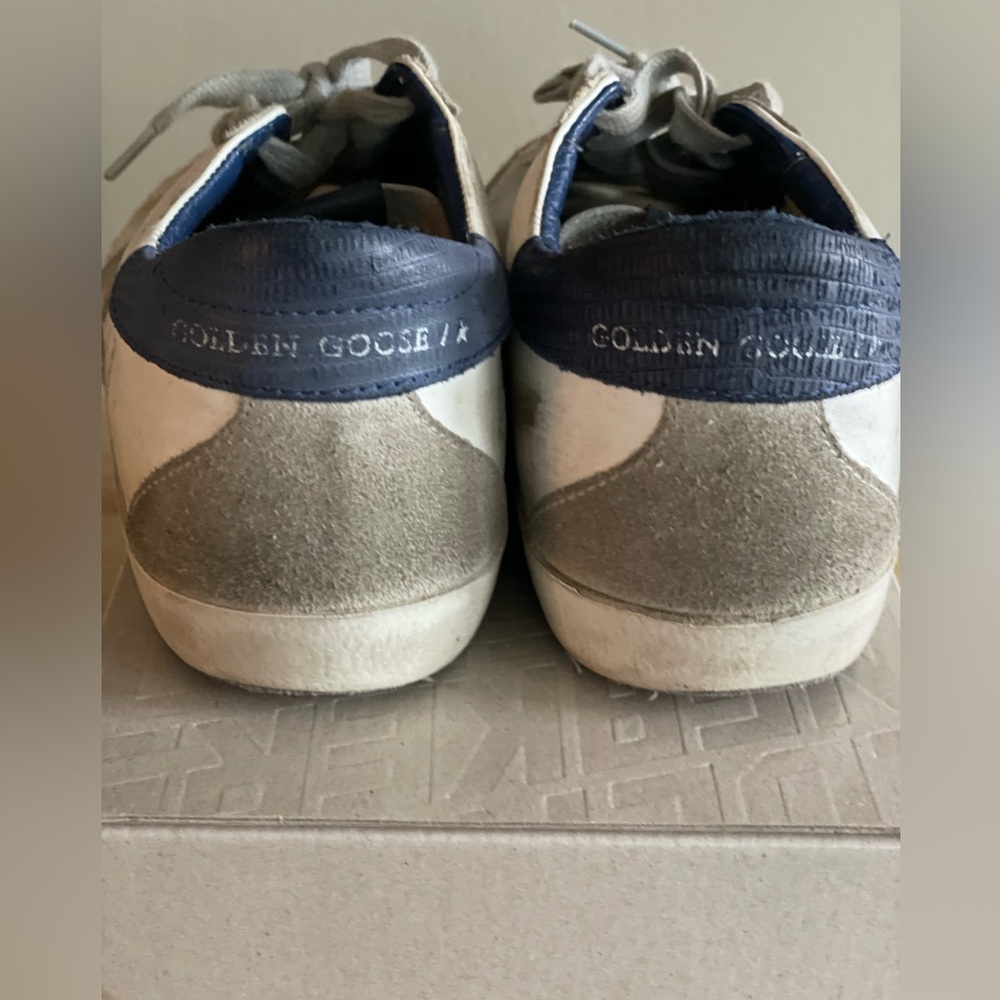 Authentic  Golden Goose  White and Navy Sneakers. Size 39. - Picture 4 of 8